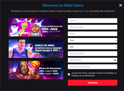 Lancement de l'inscription step