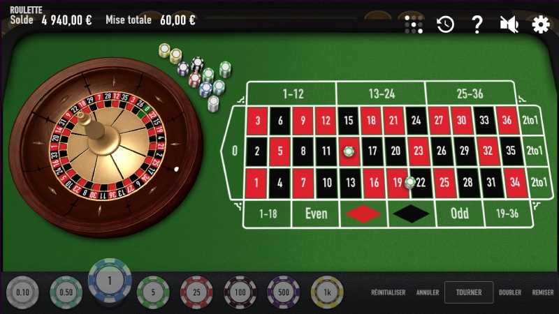 capture d'écran roulette relax gaming